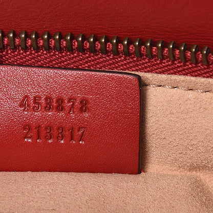 Gucci Calfskin Matelasse Small GG Marmont Double Zip Shoulder Bag Hibiscus Red 7 of 10
