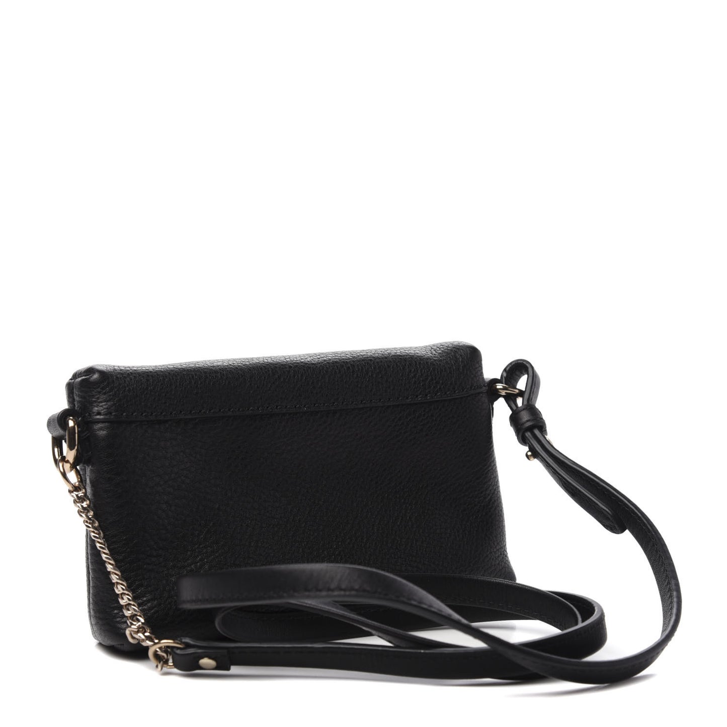 Grainy Calfskin Mini Rossett Bodybrit Biker Crossbody Black