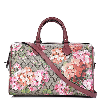 Gucci GG Supreme Monogram Blooms Medium Boston Beige Multicolor Dry Rose 1 of 11
