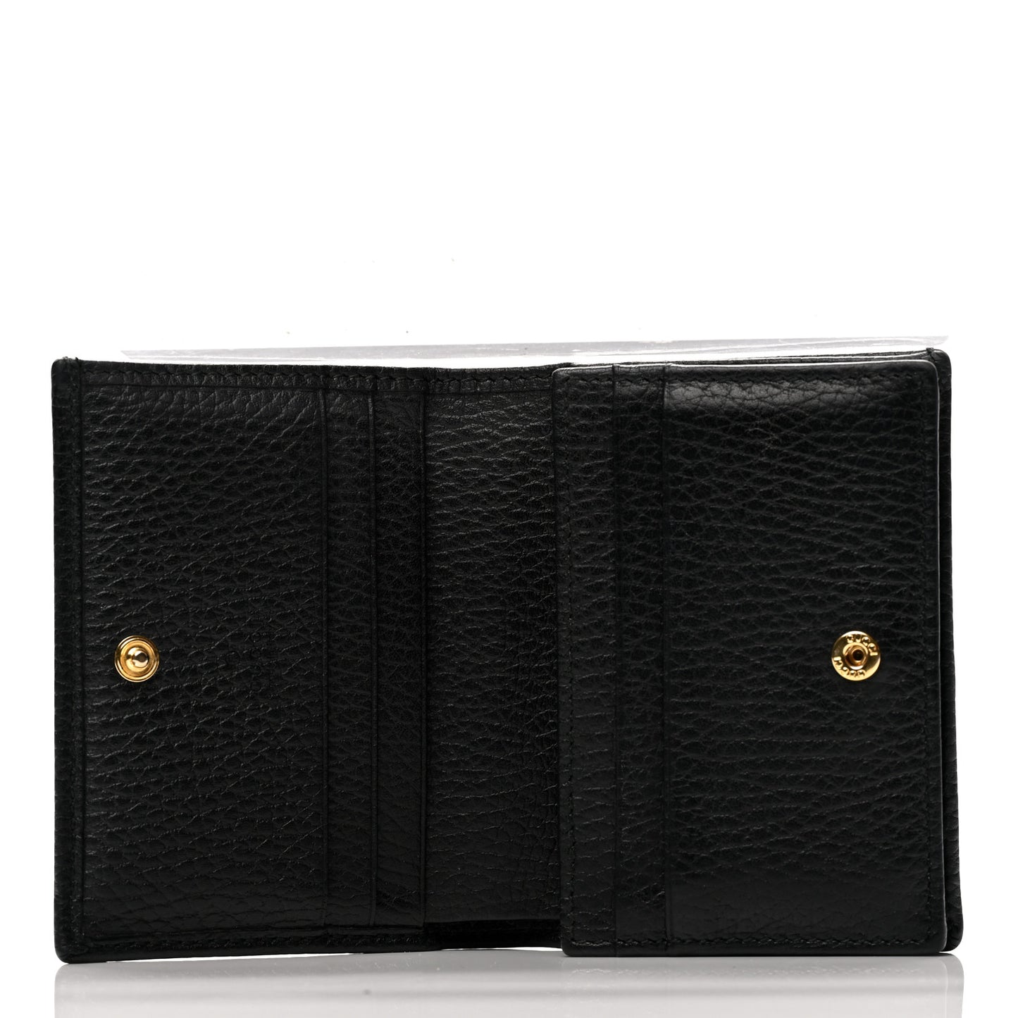 Pebbled Calfskin GG Marmont Card Case Black