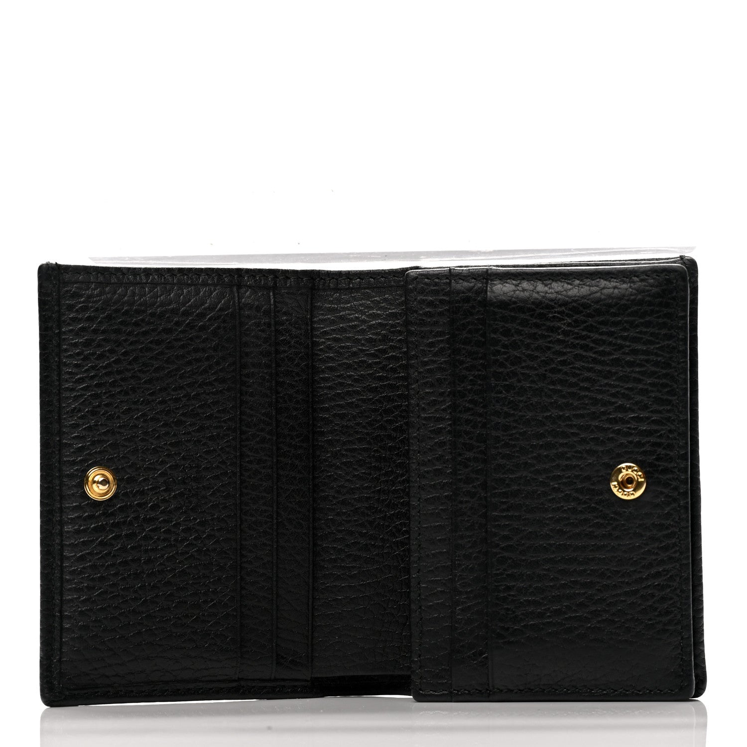 Gucci Pebbled Calfskin GG Marmont Card Case Black 4 of 6