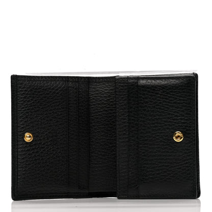 Gucci Pebbled Calfskin GG Marmont Card Case Black 4 of 6