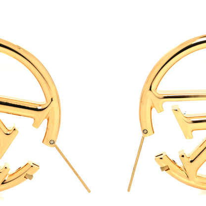 Louis Vuitton Metal Louise Hoop Earrings Gold 3 of 4