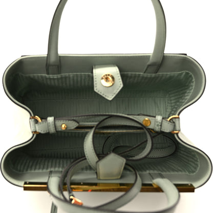 Fendi Vitello Elite Flamingo Petite 2Jours Tote Green 5 of 8