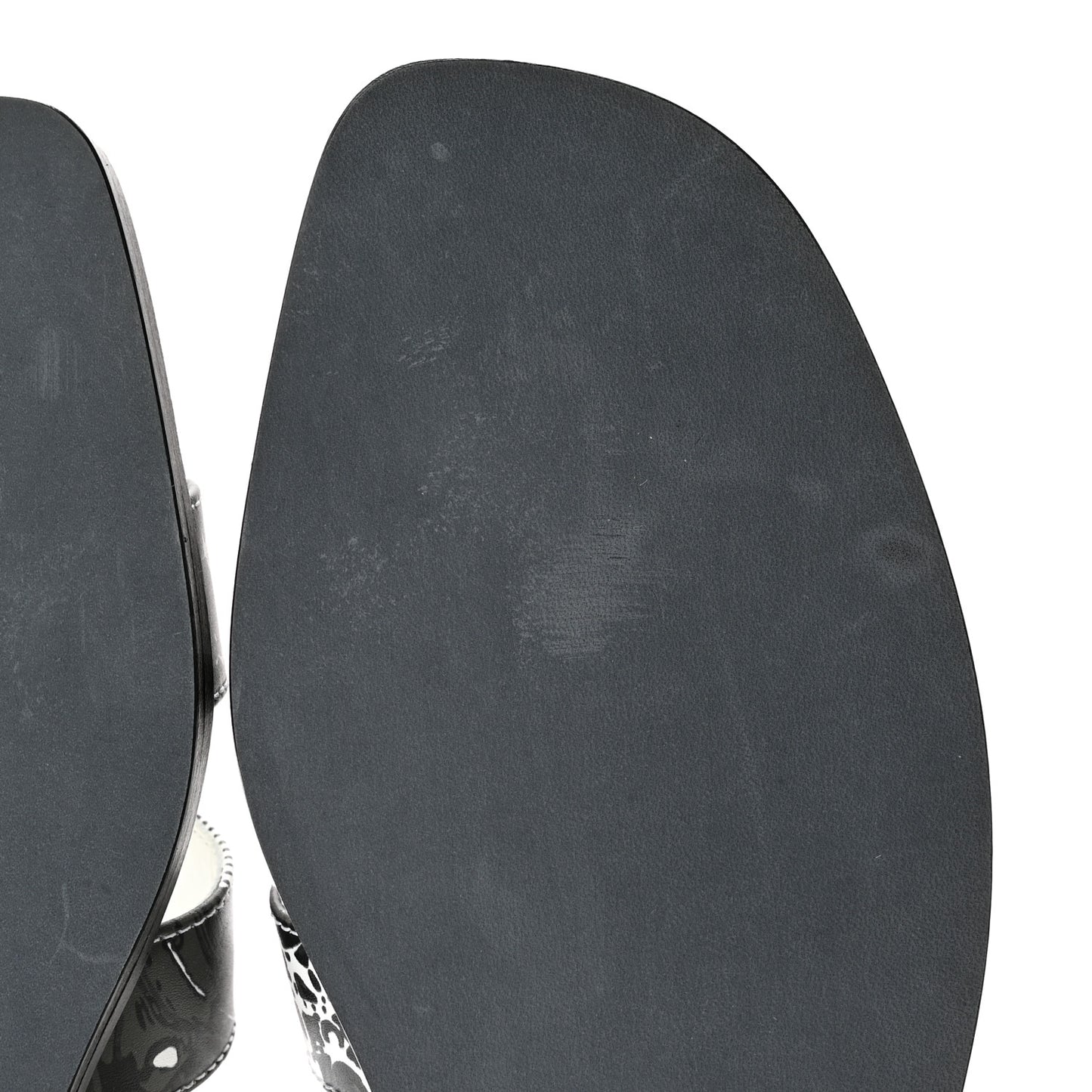 Calfskin Peinture Fraiche Oran Sandals 41 White Black