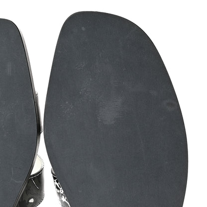 Hermes Calfskin Peinture Fraiche Oran Sandals 41 White Black 10 of 11