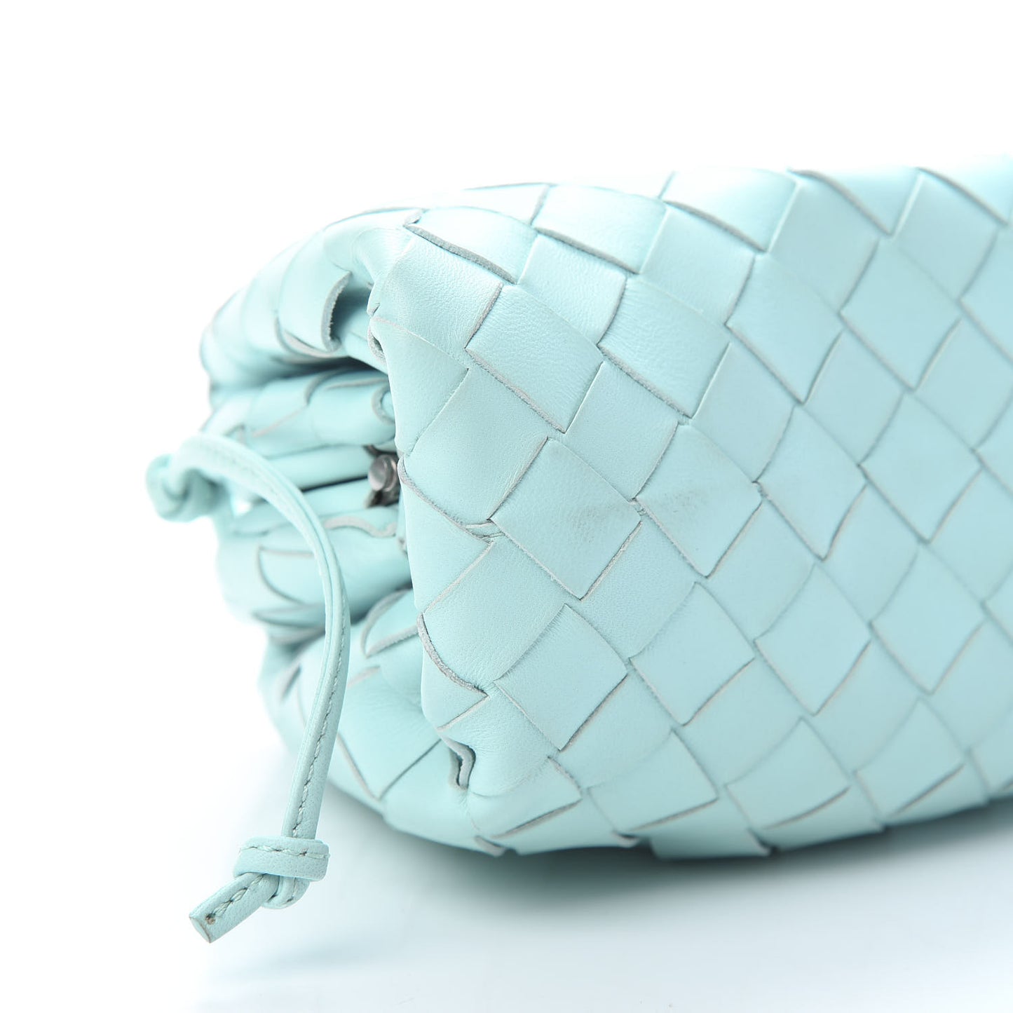 Nappa Intrecciato The Mini Pouch Topazio Silver