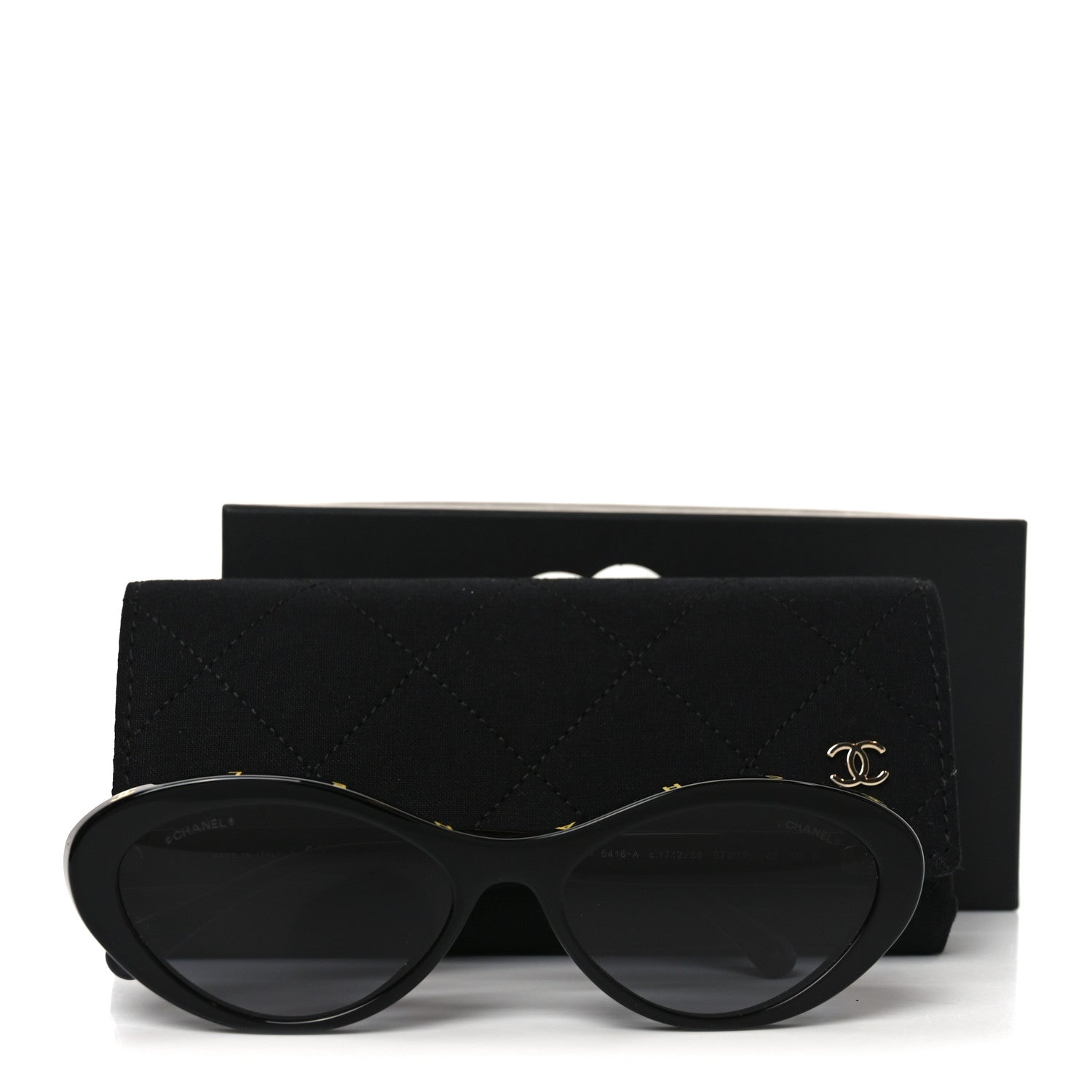 Chanel Acetate Oval Sunglasses 5416 Black Yellow 7 of 7