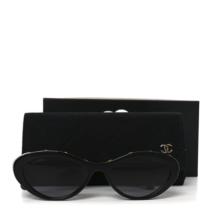 Chanel Acetate Oval Sunglasses 5416 Black Yellow 7 of 7