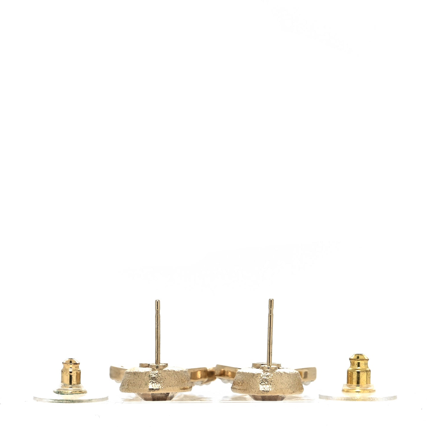 Crystal Pearl CC Drop Earrings Pink Gold