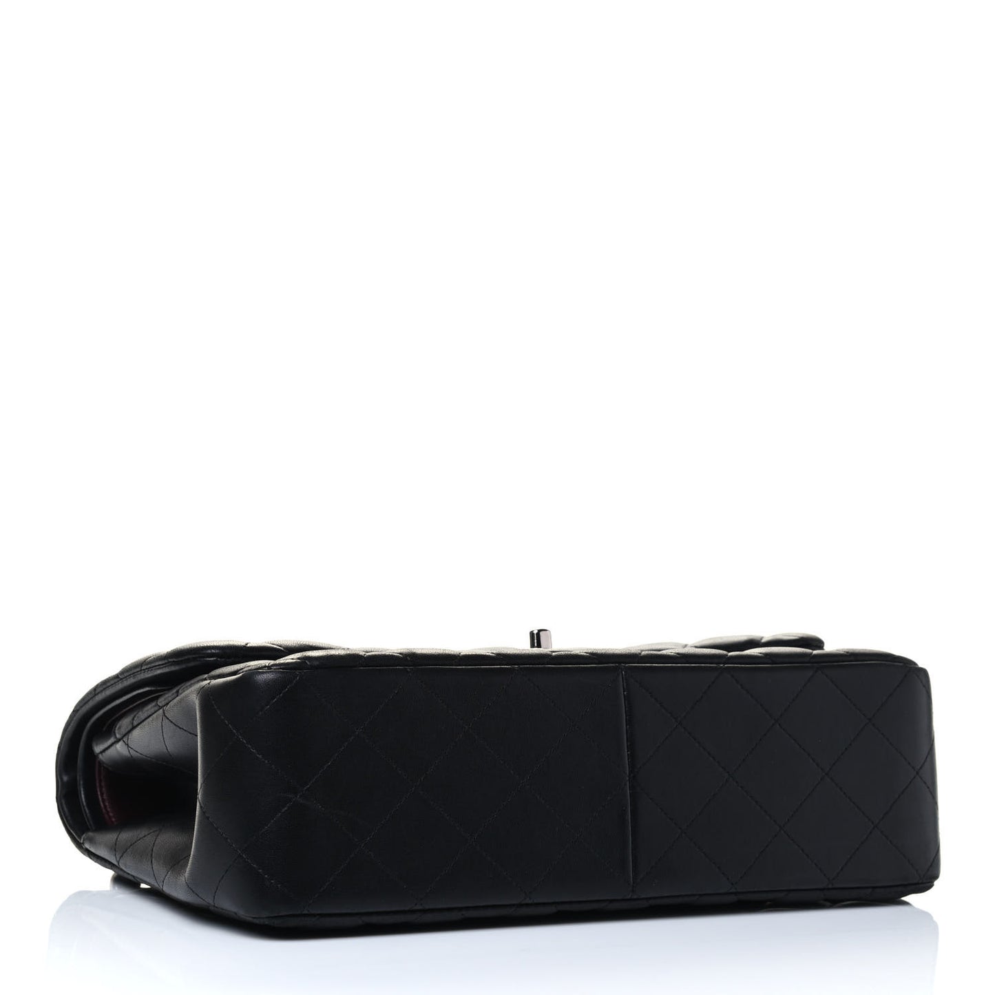 Lambskin Quilted Jumbo Double Flap Black
