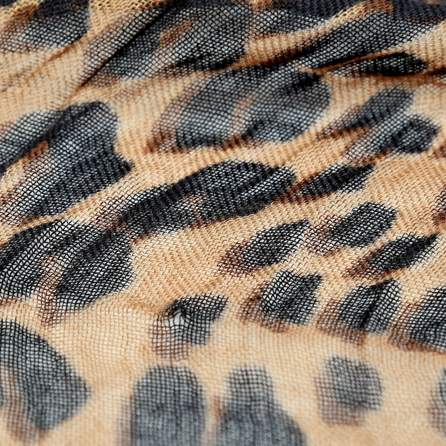 Cashmere Silk Leopard Etole Stole Marron