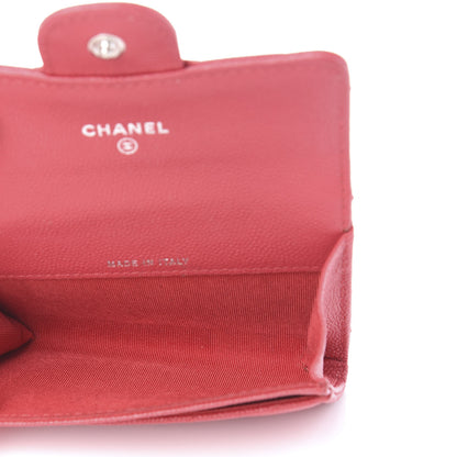 Chanel Caviar Chevron Quilted Flap Card Holder Red 5 of 12
