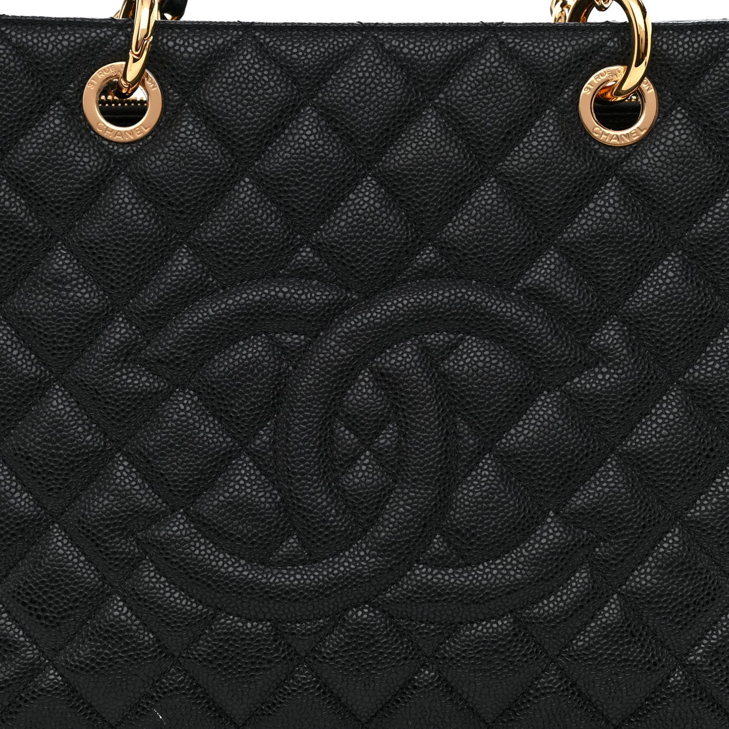 Caviar Quilted Grand Shopping Tote GST Black