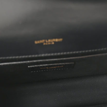 Saint Laurent Nappa Patent Calfskin Two-Toned Small Monogram Kate Satchel Desert Sand Black 5 of 10