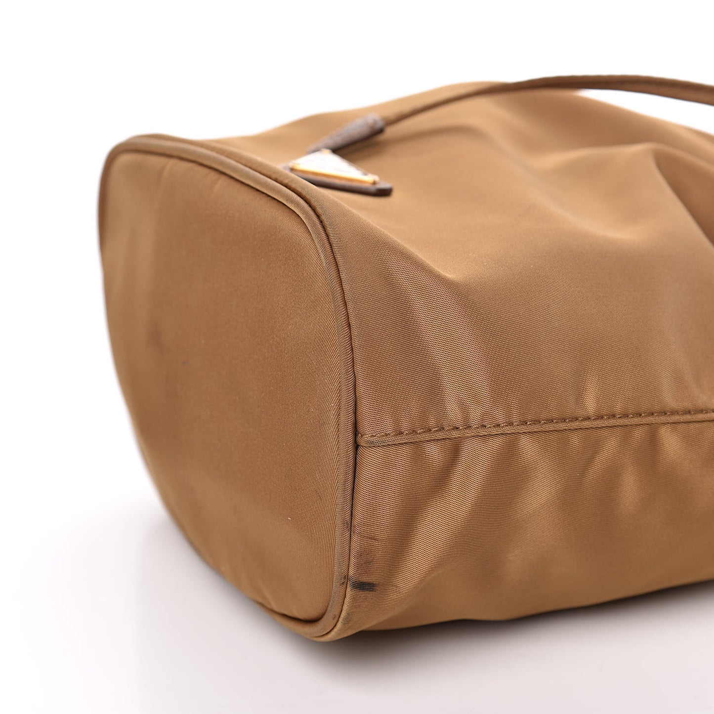 Saffiano Tessuto Nylon Bucket Wristlet Tabacco