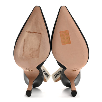 Christian Dior Technical Canvas Ribbon J Adior Slingback 100mm Pumps 37.5 Black 6 of 9