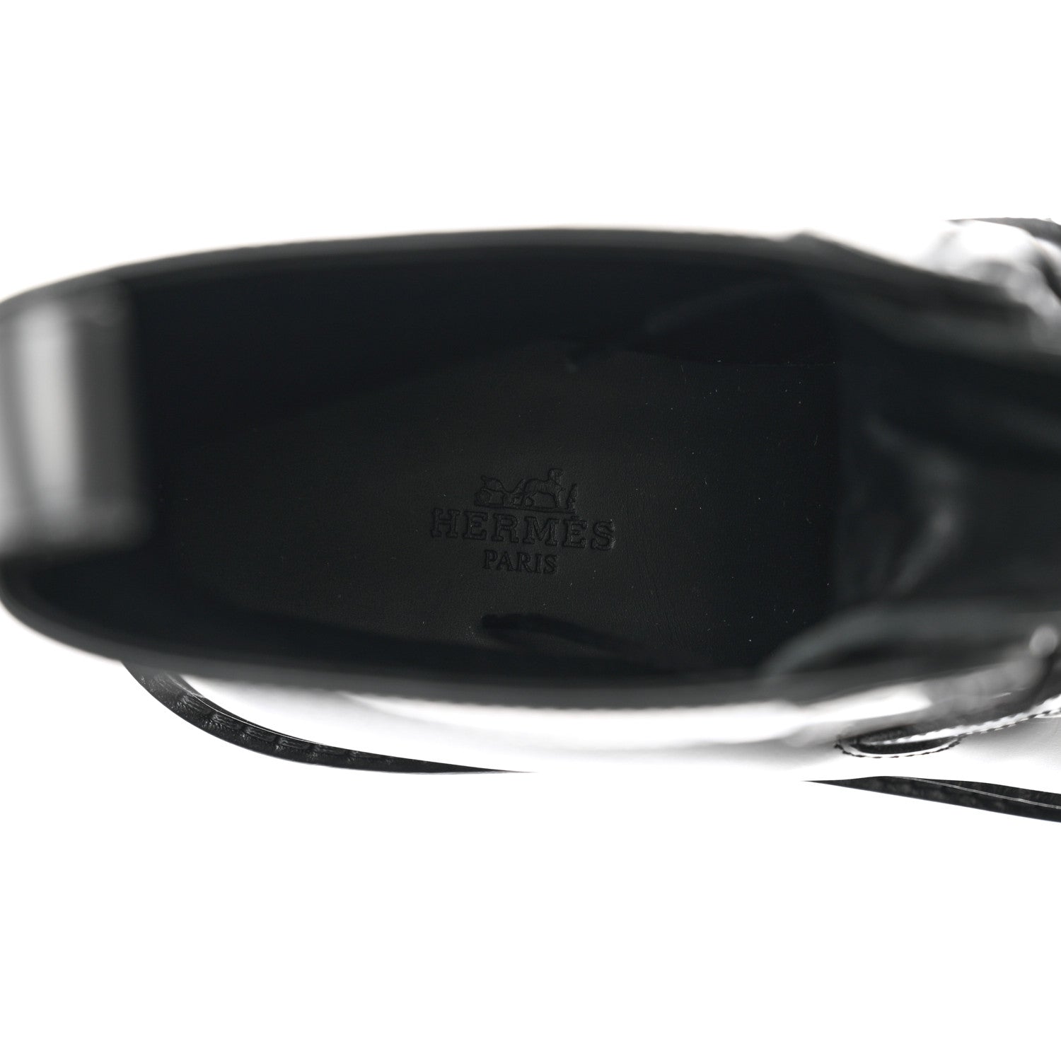 Hermes Glossed Calfskin Funk Ankle Boots 40 Black 5 of 9