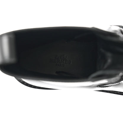 Hermes Glossed Calfskin Funk Ankle Boots 40 Black 5 of 9