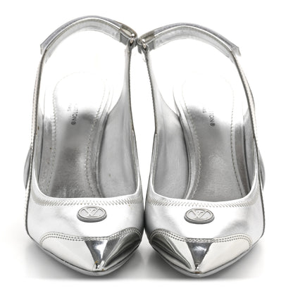 Louis Vuitton Metallic Lambskin Archlight Slingback Pumps 37.5 Argent 3 of 10