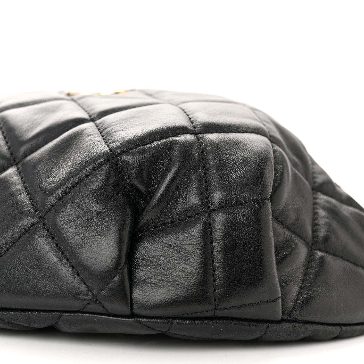 Chanel Lambskin Quilted Waist Bag Fanny Pack Black 10 of 12