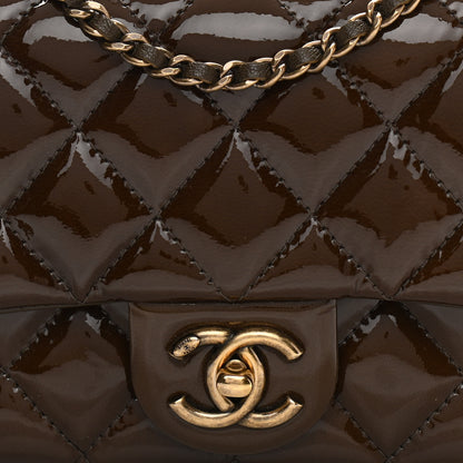 Chanel Patent Goatskin Quilted Small CC Eyelet Flap Khaki 8 of 11