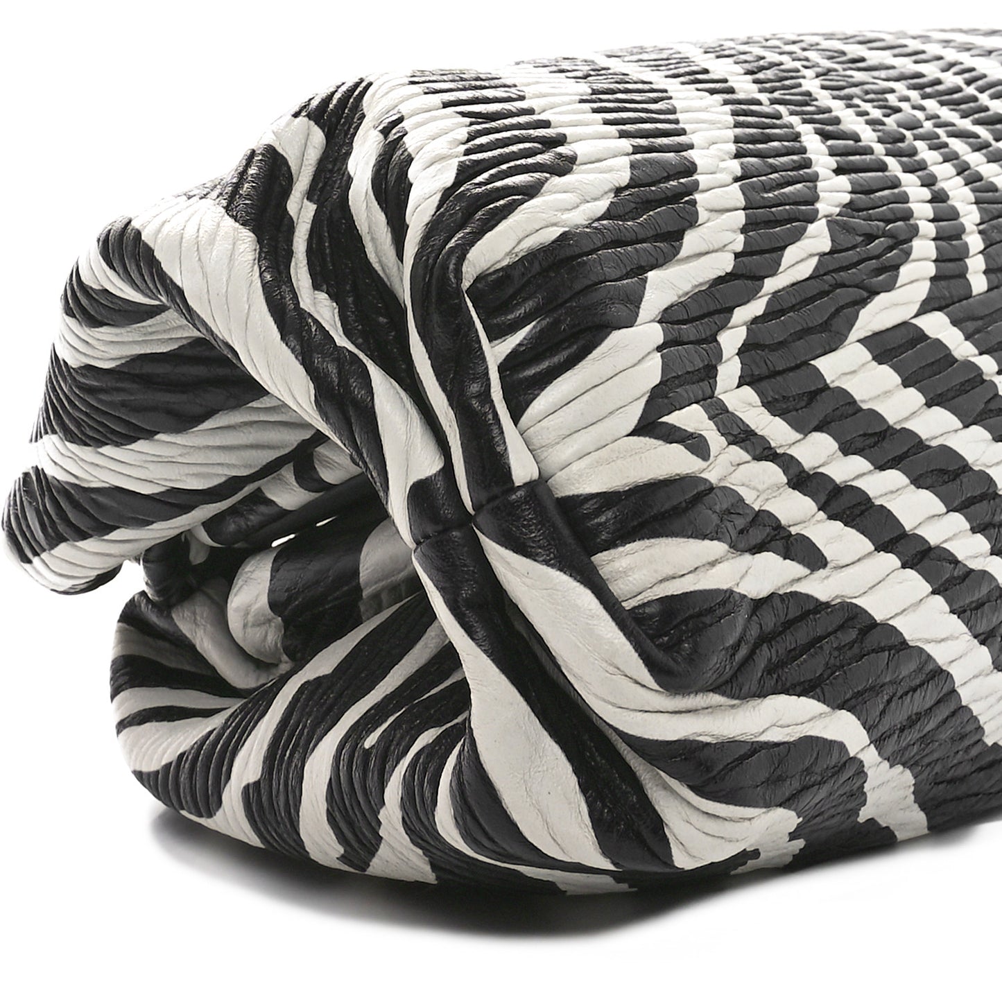 Nappa Zebra Print The Pouch Oversized Clutch White Black