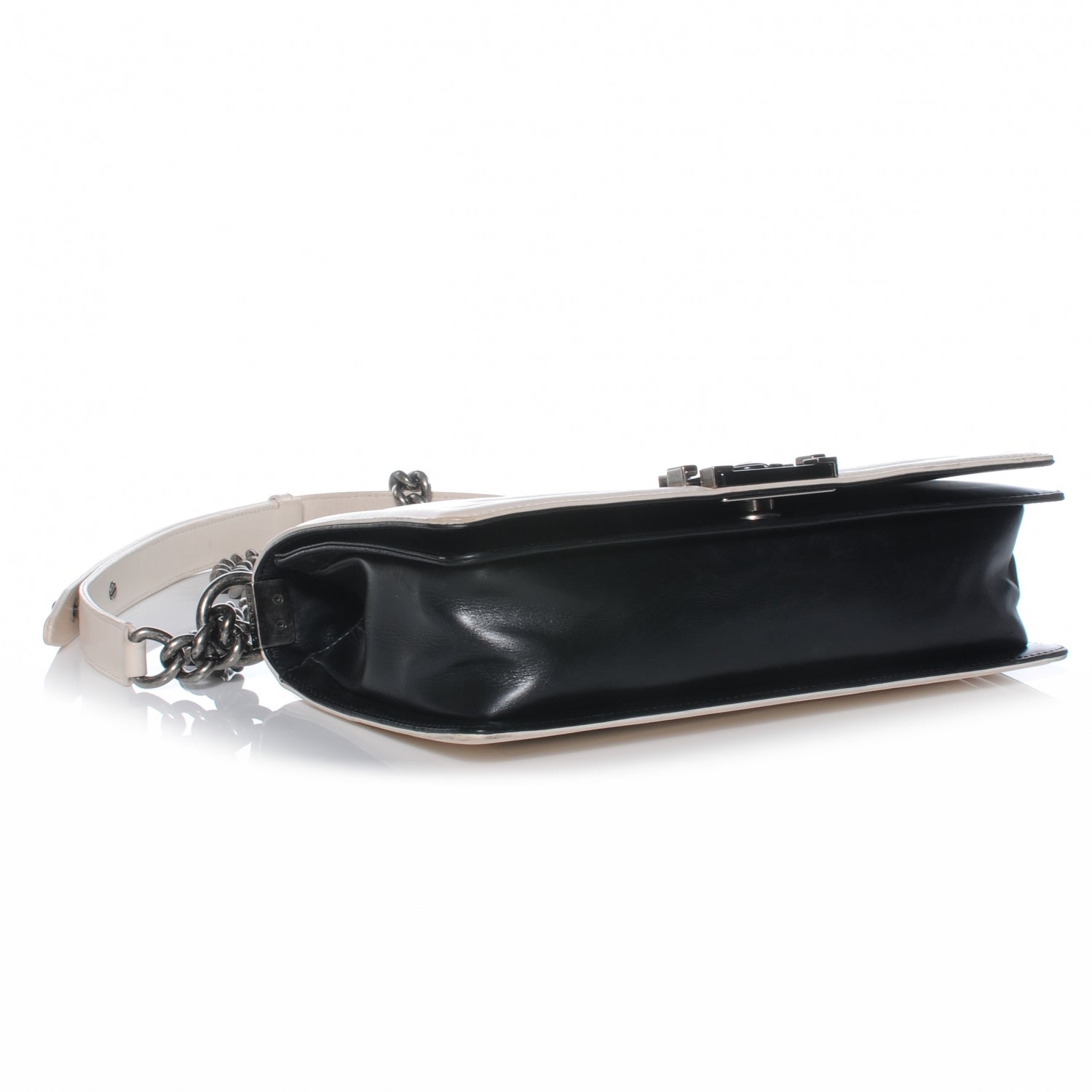 Chanel Glazed Calfskin Medium Boy Flap Black White 4 of 8