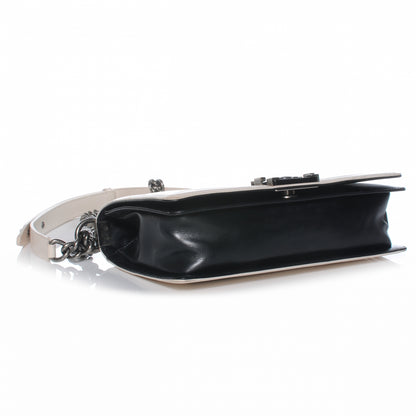 Chanel Glazed Calfskin Medium Boy Flap Black White 4 of 8