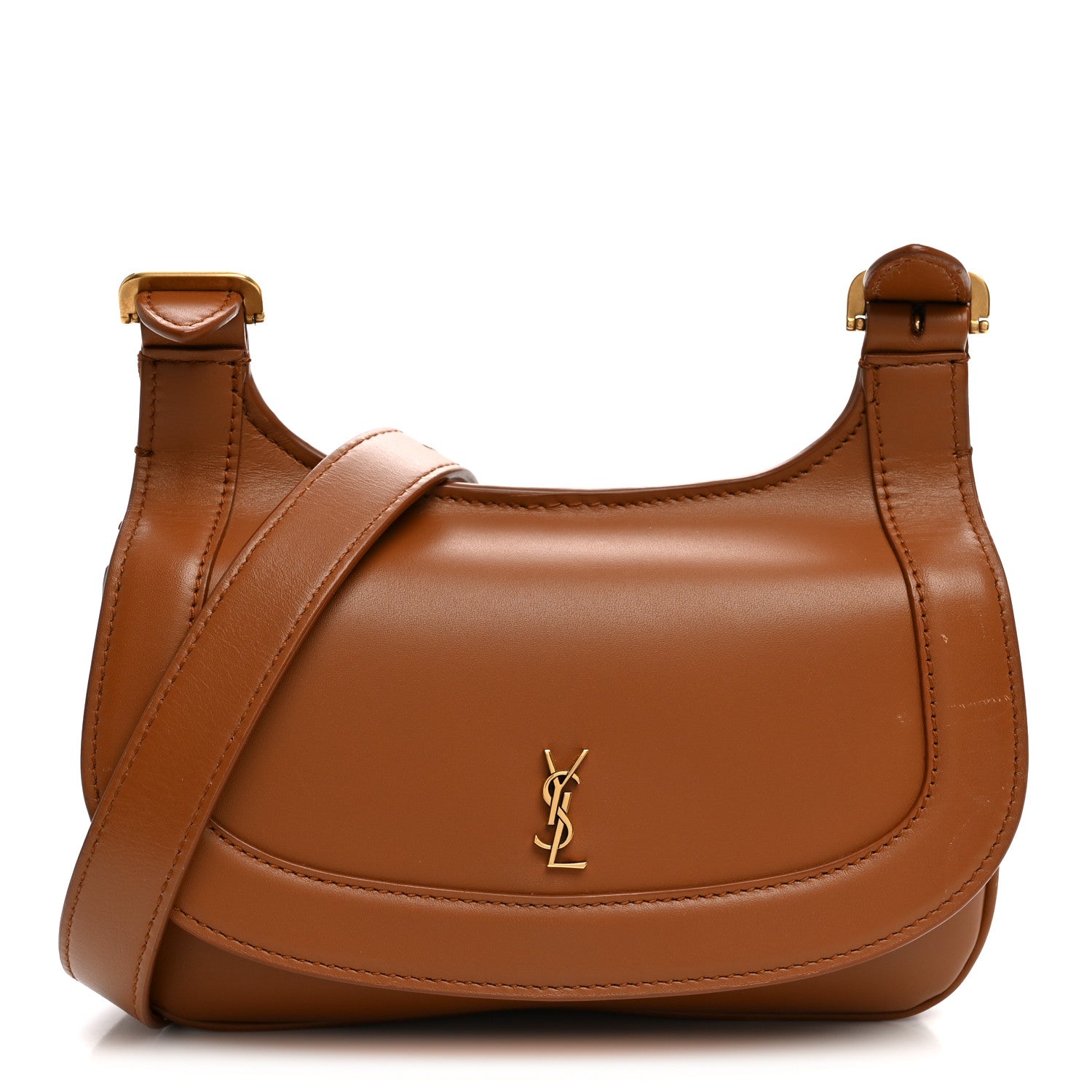 Saint Laurent Smooth Calfskin Small Charlie Shoulder Bag Miel Dark 1 of 12