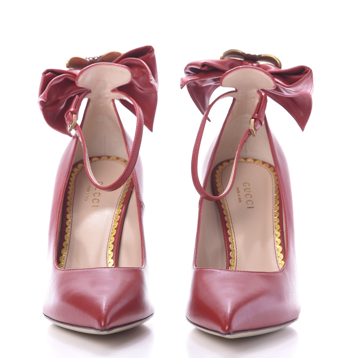 Gucci Nappa Queen Margaret Pumps 36 Hibiscus Red 2 of 10