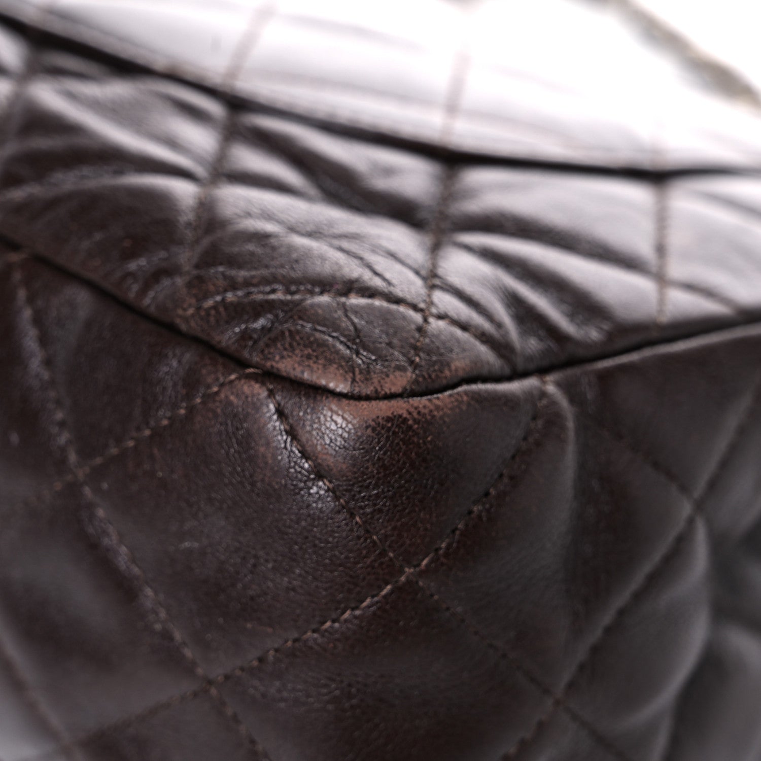 Chanel Washed Lambskin Quilted Jumbo Hybrid Reissue Flap Dark Brown 11 of 27