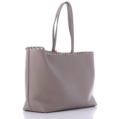 Valentino Garavani Grained Calfskin Rockstud Shoulder Tote Poudre 3 of 11