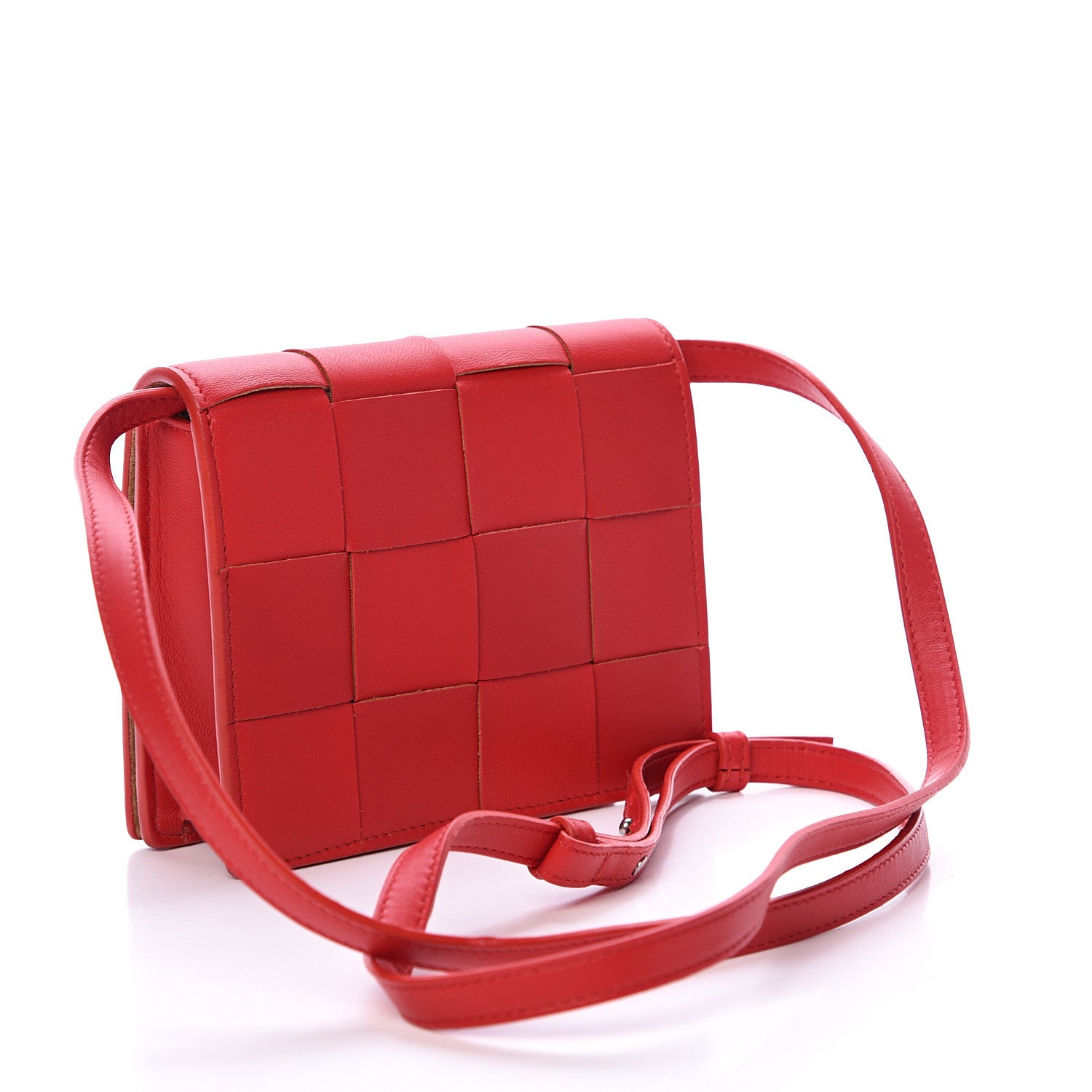 Bottega Veneta Nappa Maxi Intrecciato Mini Cassette Crossbody Bright Red 2 of 9
