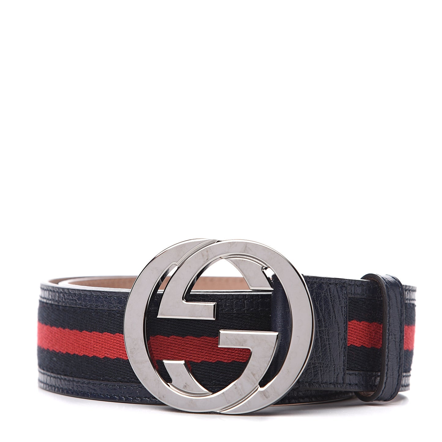 Calfskin Web Interlocking G Belt 75 30 Navy