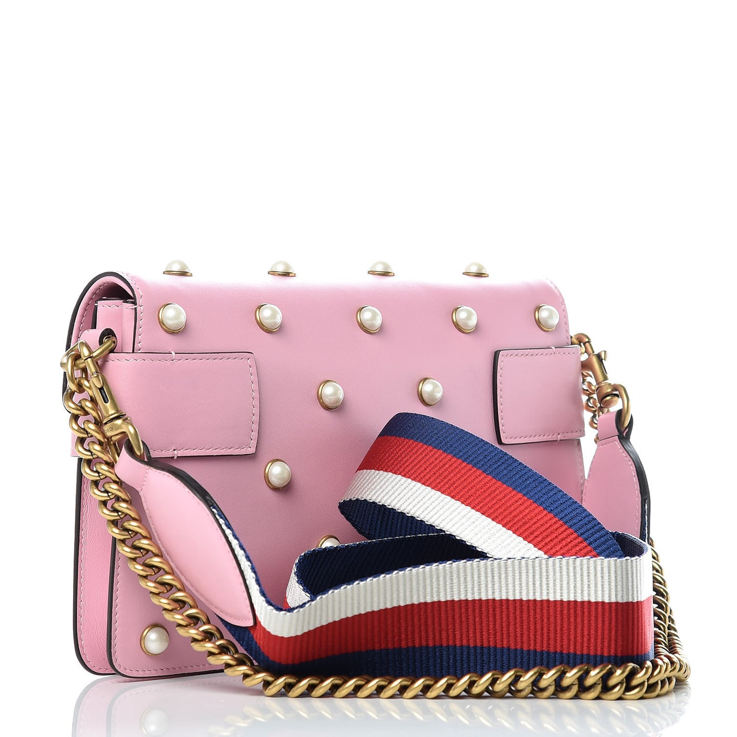 Nappa Pearl Studded Mini Queen Margaret Broadway Shoulder Bag Sugar Pink