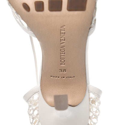 Bottega Veneta Mesh Nappa Stretch Ankle Tie Sandals 38 White 11 of 16