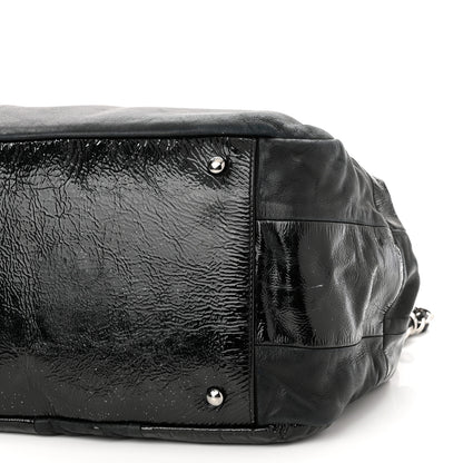 Chanel Lambskin Patent Calfskin Brooklyn Patchwork Accordion Flap Black 9 of 10