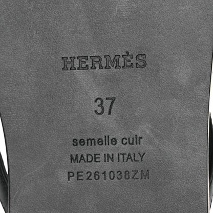 Hermes Calfskin Miss Sandals 37 Black 8 of 11