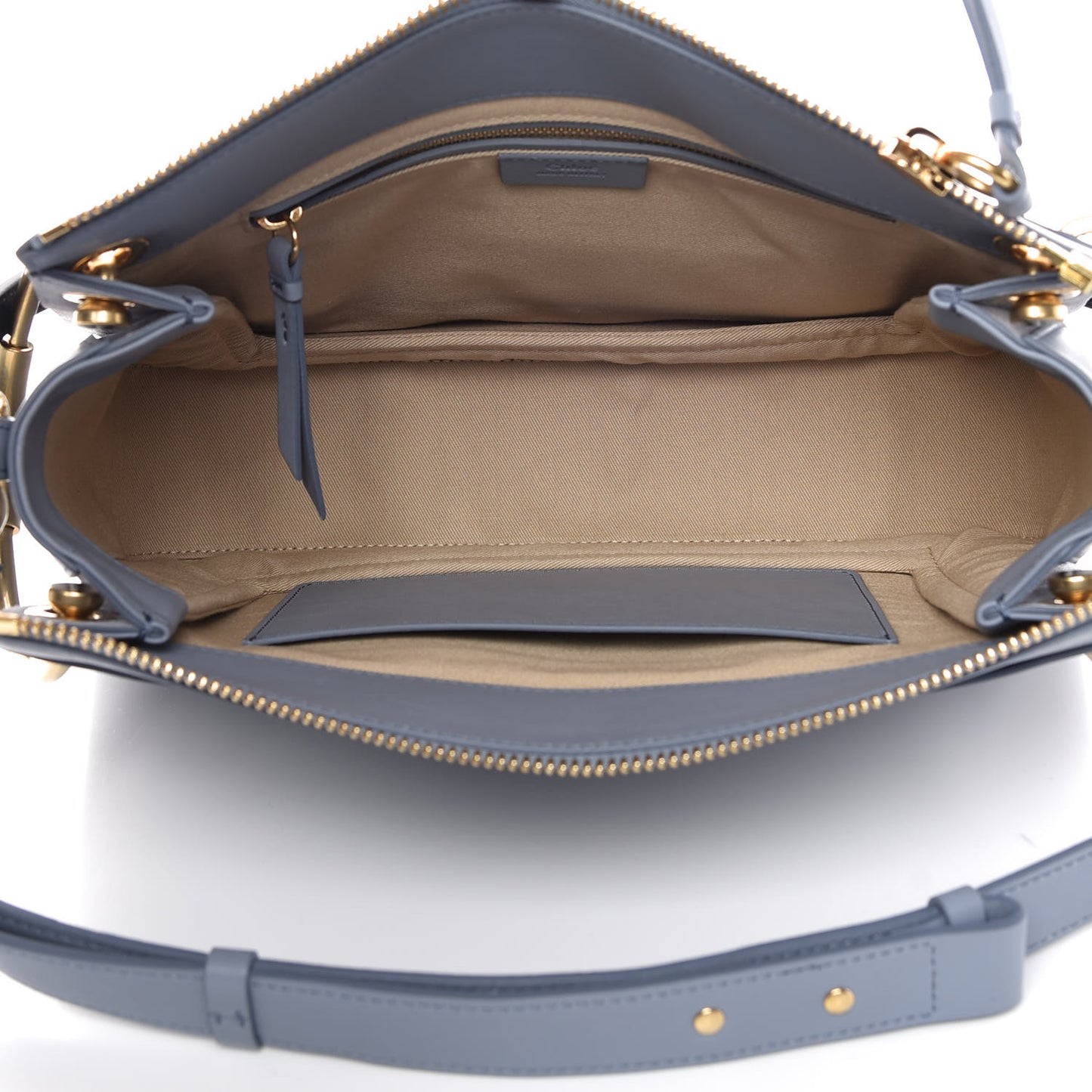 Calfskin Suede Medium Roy Bag Washed Blue