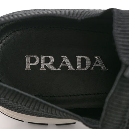 Prada Rubber Knit Fabric Mens Calzature Uomo Sneakers 8 Black Bluette 7 of 10