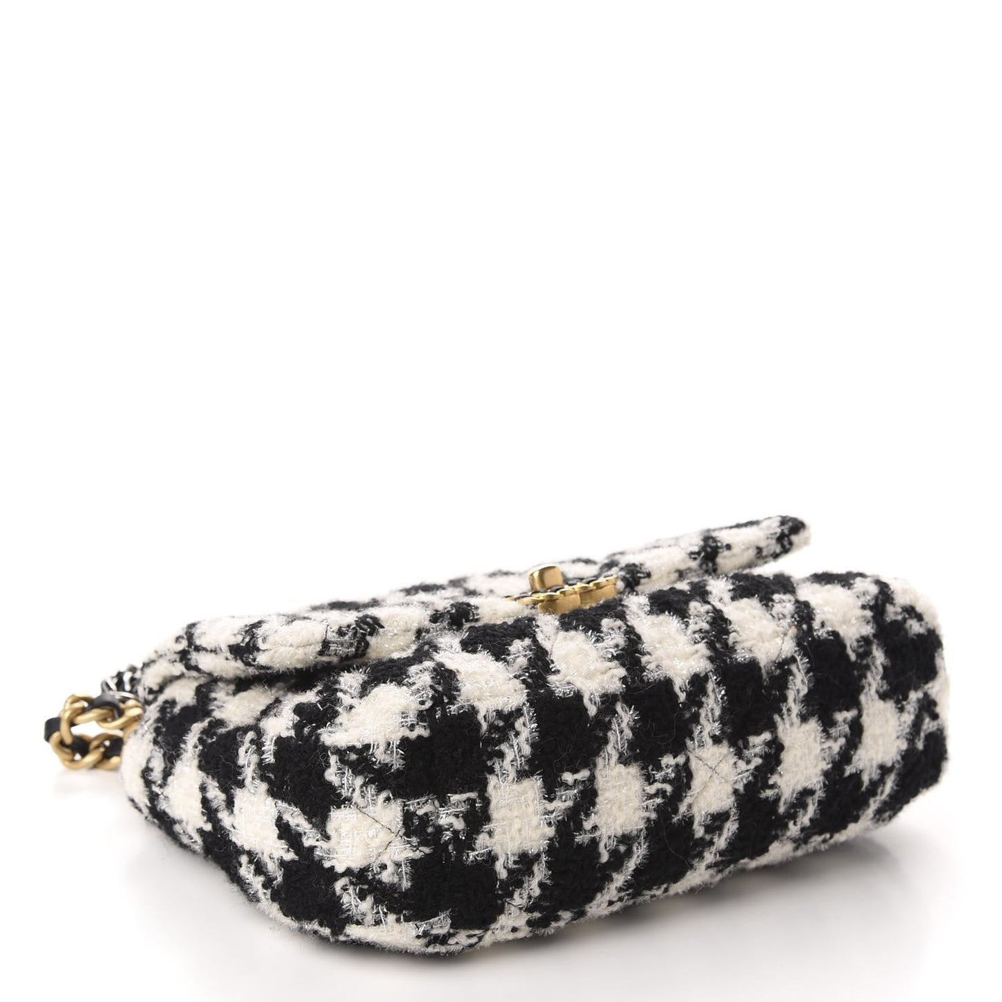 Tweed Quilted Medium 19 Flap Black Ecru White