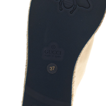 Gucci Canvas Logo Lace-Up Platform Espadrilles 37 Greggio Grege 6 of 12