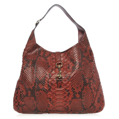 Gucci Python Large Jackie O Bouvier Hobo Red 1 of 8