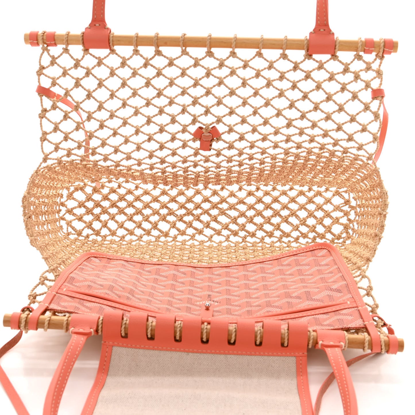 Goyardine Net Aligre Tote Coral