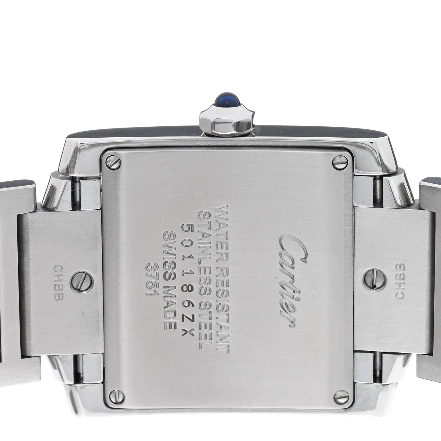 Stainless Steel Diamond Bezel 25mm Tank Francaise Quartz Watch