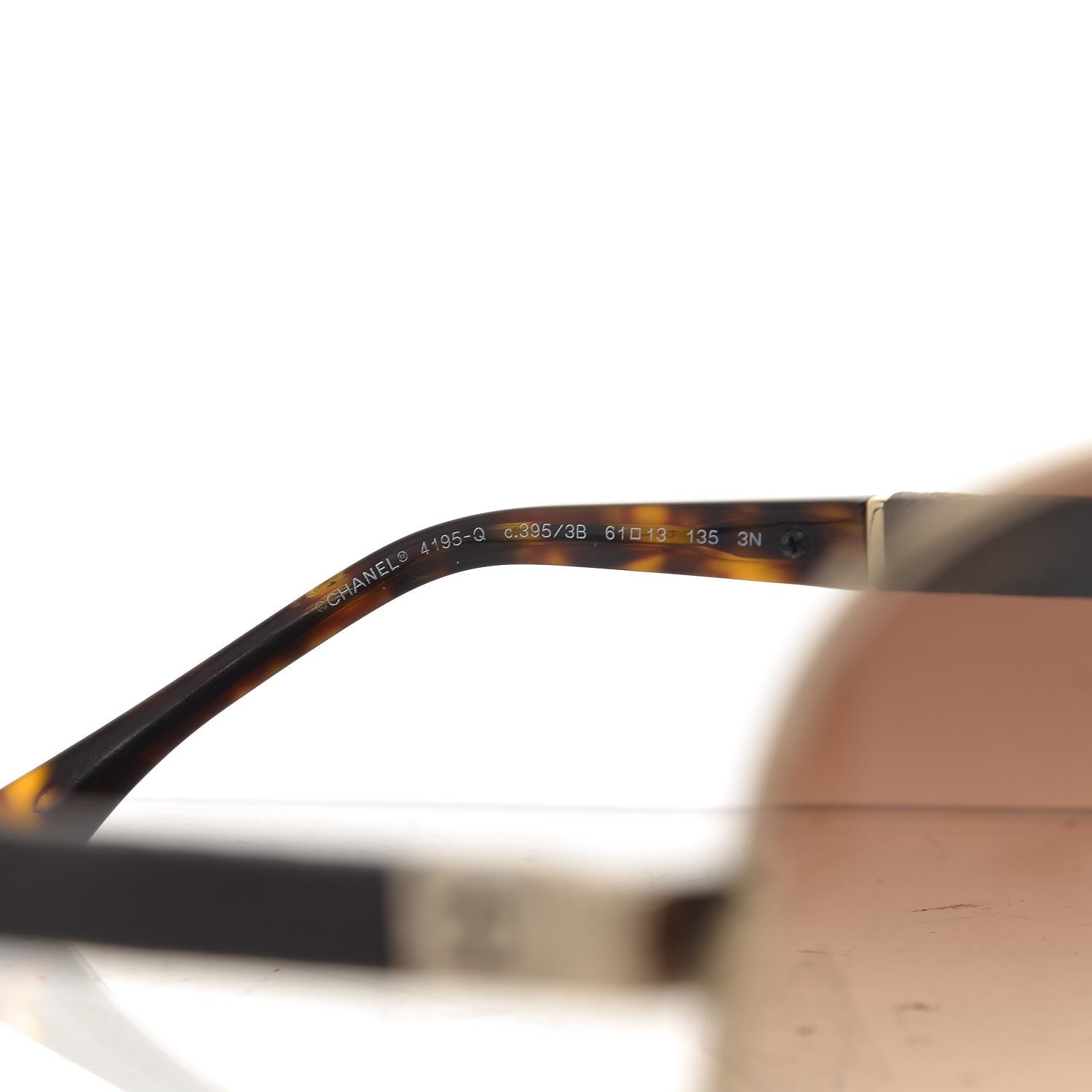 Chanel Lambskin Quilted CC Aviator Sunglasses 4195-Q Brown Gold 5 of 8