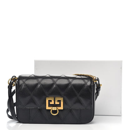 Givenchy Goatskin Quilted GV3 Mini Pocket Convertible Bag Black 9 of 9