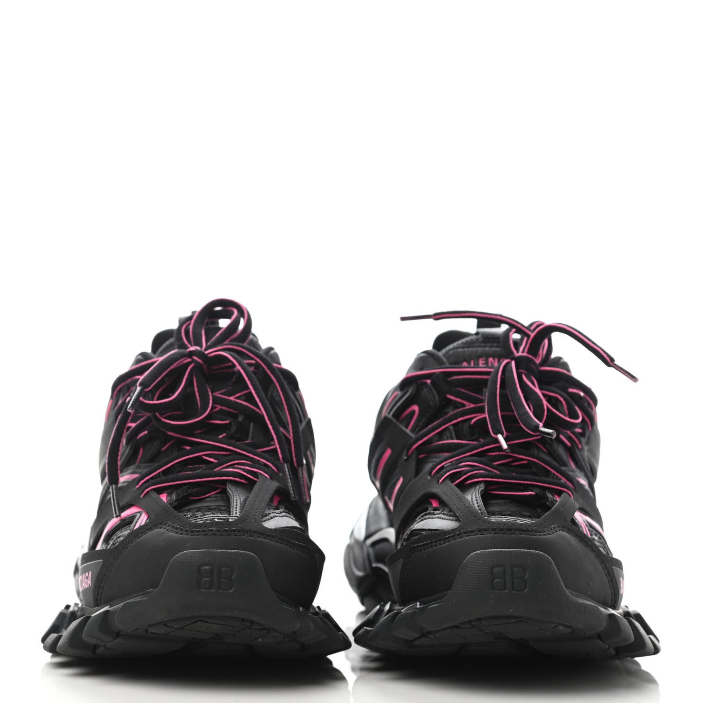 Mesh Rubber Bi-Color Womens Track Sneakers 37 Black Neon Pink