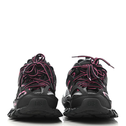 Balenciaga Mesh Rubber Bi-Color Womens Track Sneakers 37 Black Neon Pink 2 of 4